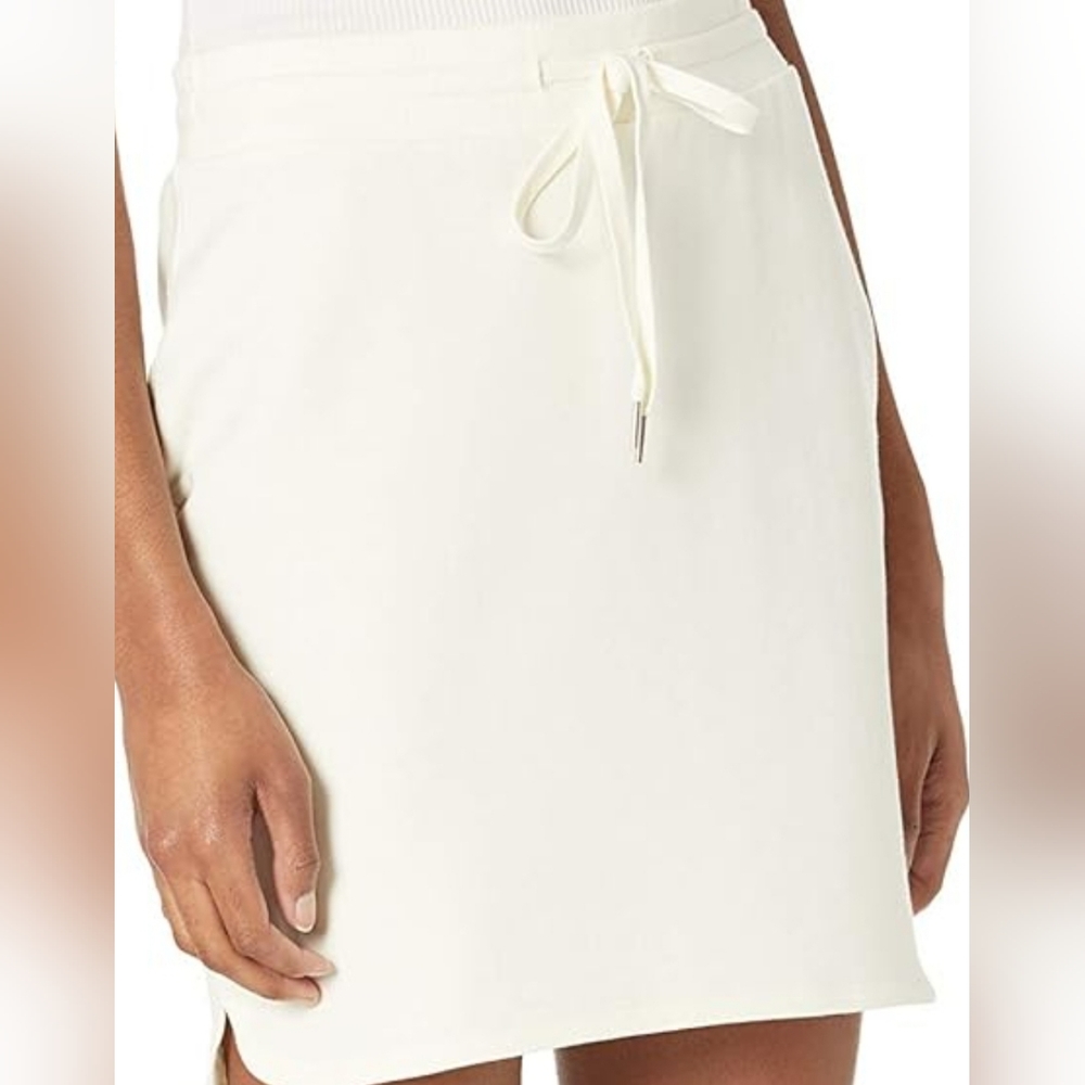 Daily Ritual Women's Terry Cotton and Modal Drawstring Sweatshirt Skirt